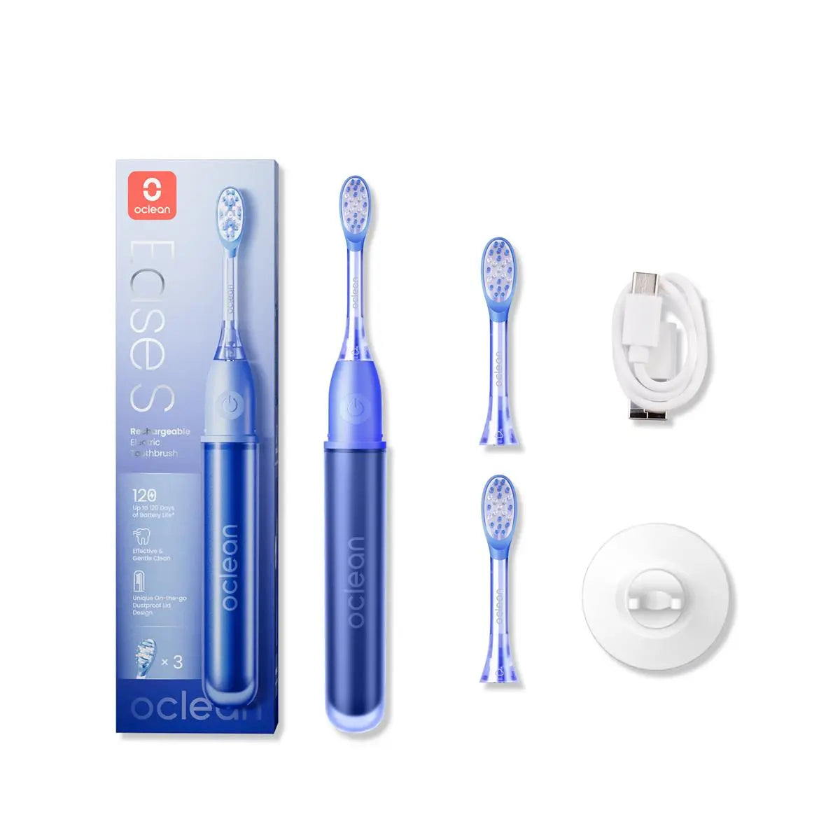 Oclean Ease Rechargeable Electric Toothbrush-Blue set