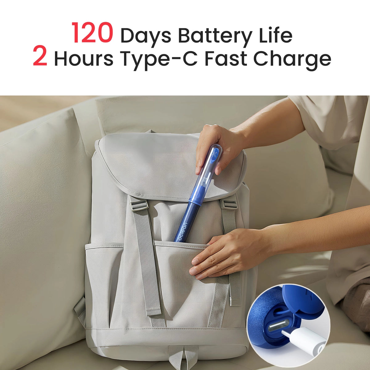 Oclean Ease Rechargeable Electric Toothbrush - 120 Days Battery Life