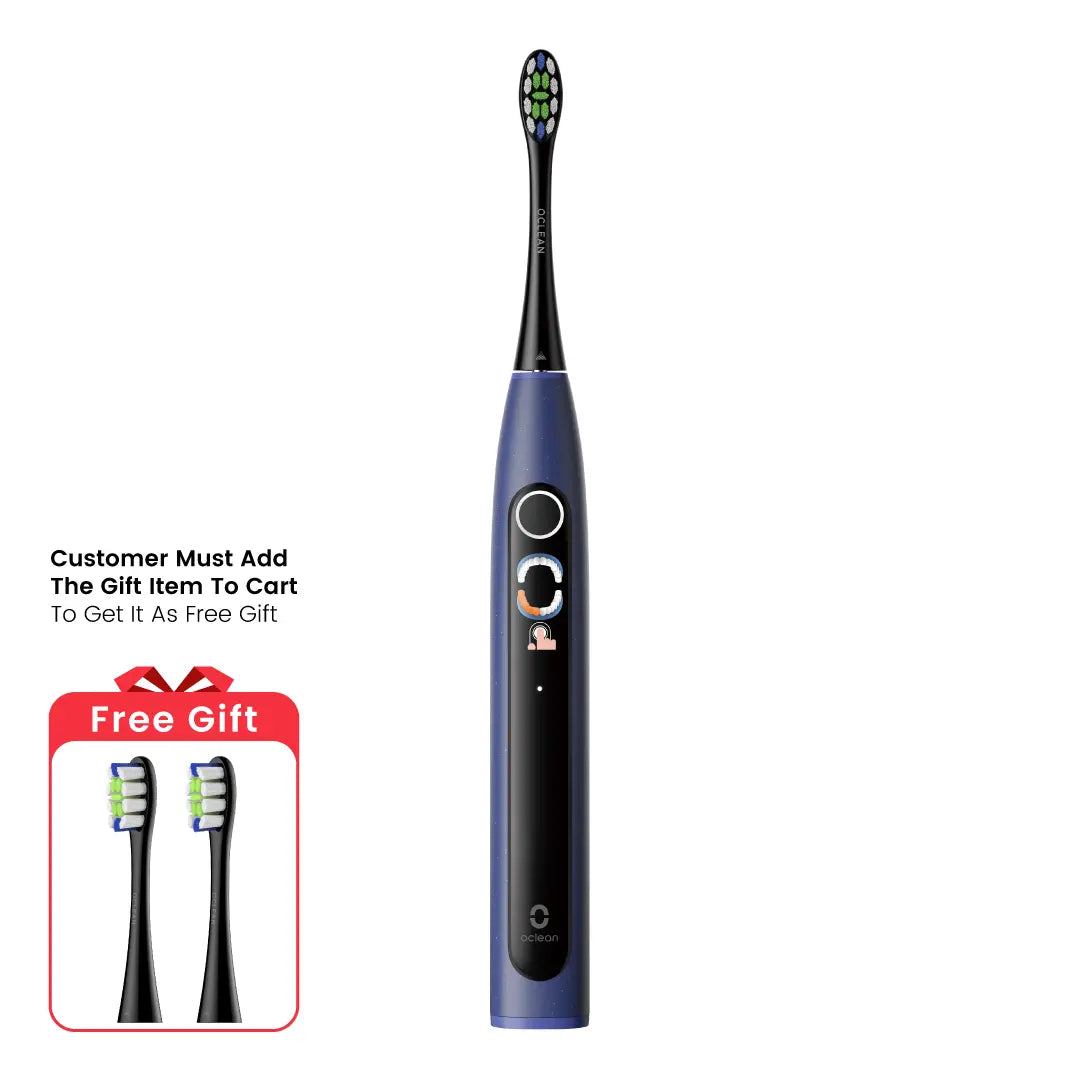 Oclean X Lite Smart Sonic Toothbrush - Blue with 2PCS Free Gift 1